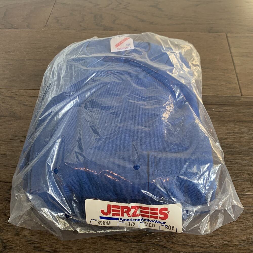 NEW VTG Jerzees Blue Tshirts 390MP Pack of 6 Size Medium Color Roy NOS Deadstock